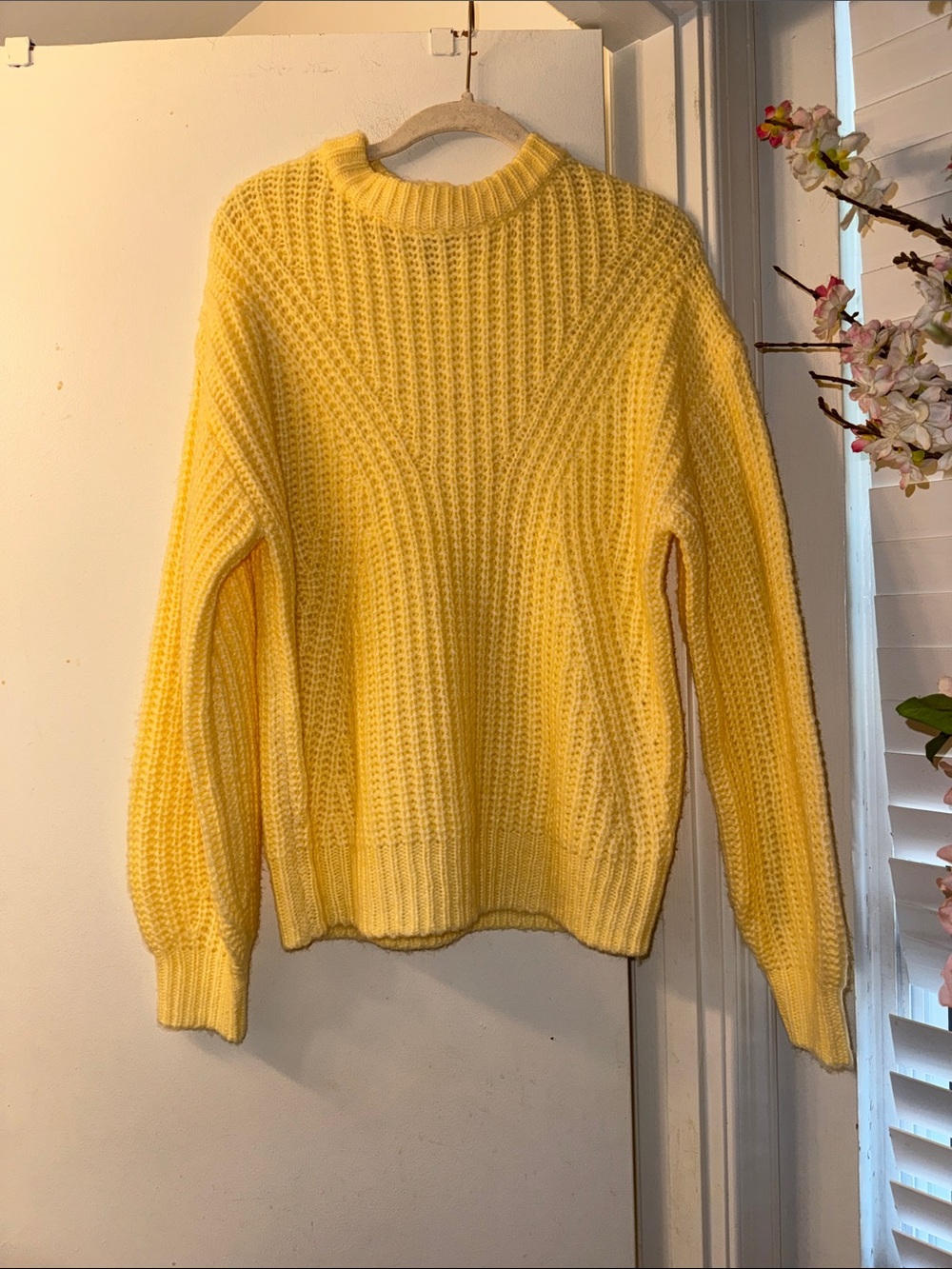a new day Sunny Yellow Ribbed Crewneck Sweater